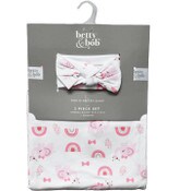 Wholesale - 30"x40" 0-6m GRACE SWADDLE BLANKET W/HEADBAND C/P 48, UPC: 887947101799